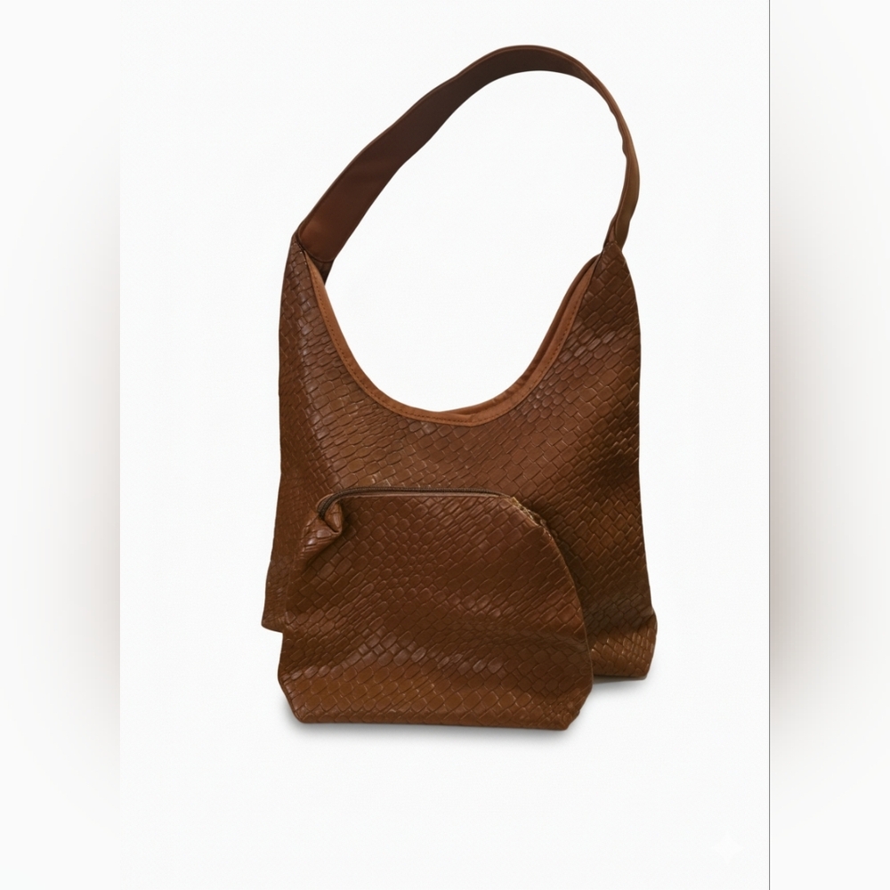 Woven Brown‎ Women's Boho Bag Set Includes Makeup Bag New Never used.